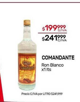 Nini Mayorista Comandante Ron Blanco x 1lts oferta