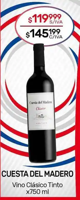 Nini Mayorista Cuesta Del Madero Vino Clásico Tinto x 750ml oferta