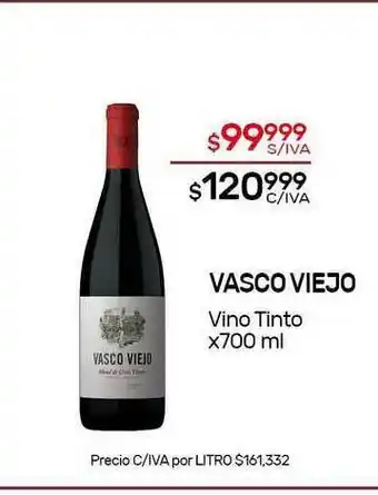Nini Mayorista Vasco Viejo Vino Tinto x 700ml oferta