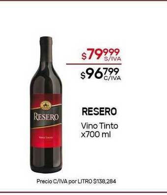 Nini Mayorista Resero Vino Tinto x 700ml oferta