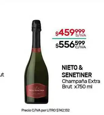 Nini Mayorista Nieto & Senetiner Champaña Extra Brut x 750ml oferta