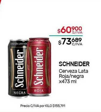 Nini Mayorista Schneider Cerveza Lata Roja-Negra x 473ml oferta