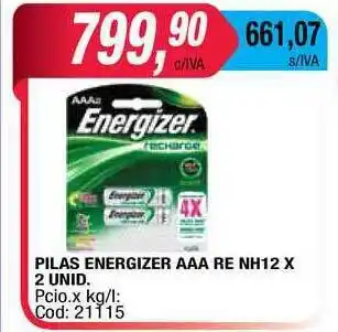 Maxiconsumo Pilas Energizer AAA RE NH12 x 2unid oferta