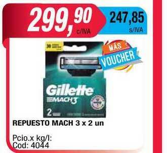 Maxiconsumo Repuesto Mach 3 x 2 un oferta