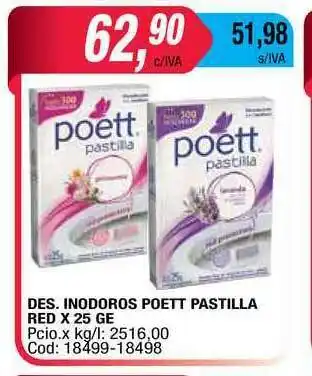 Maxiconsumo Poett Des. Inodoros Pastilla Red x 25ge oferta