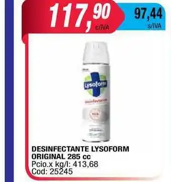 Maxiconsumo Lysoform Desinfectante Original x 285cc oferta