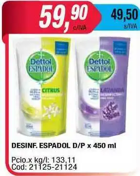 Maxiconsumo Desinf. Espadol D-P x 450ml oferta