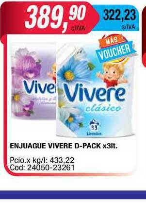Maxiconsumo Vivere Enjuague D-Pack x 3lt oferta
