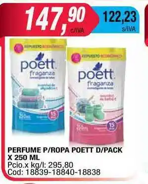 Maxiconsumo Poett Perfume P-Ropa D-Pack x 250ml oferta