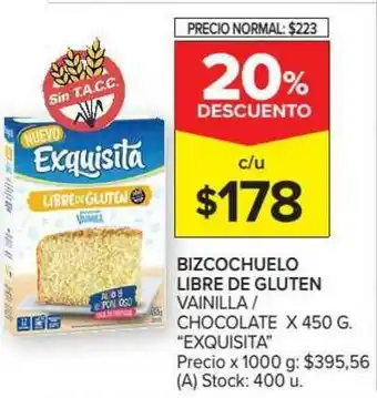 Carrefour Market Exquisita Bizcochuelo Libre De Gluten Vainilla - Chocolate x 450g oferta