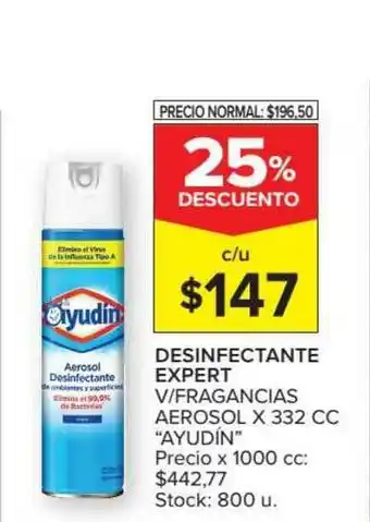 Carrefour Market Ayudin Desinfectante Expert V-Fragancias Aerosol x 332cc oferta