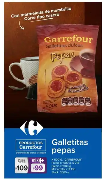 Carrefour Market Galletitas Pepas x 500g oferta