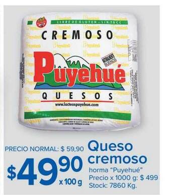 Carrefour Market Puyehue Queso Cremoso Horma x 100g oferta