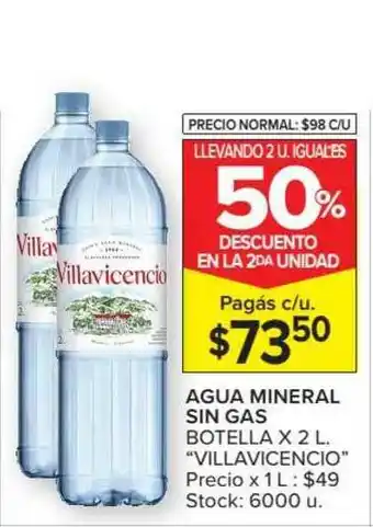Carrefour Market Villavicencio Agua Mineral Sin Gas Botella x 2L oferta