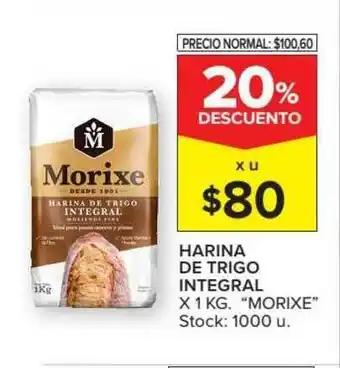 Carrefour Market Morixe Harina De Trigo Integral x 1kg oferta