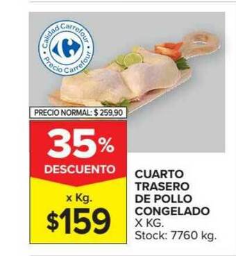 Carrefour Market Cuarto Trasero De Pollo Congelado oferta