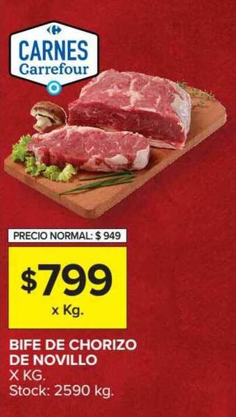Carrefour Market Bife De Chorizo De Novillo oferta