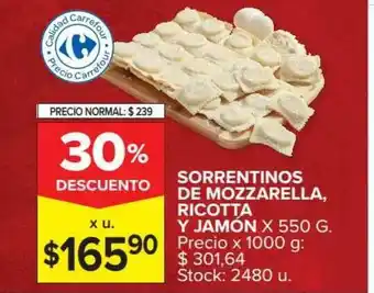 Carrefour Market Sorrentinos De Mozzarella, Ricotta Y Jamón x 550g oferta