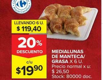 Carrefour Market Medialunas De Manteca Grasa x 6u oferta