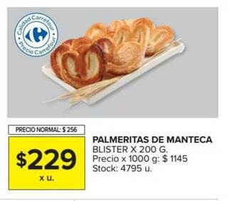 Carrefour Market Palmeritas De Manteca Blister x 200g oferta