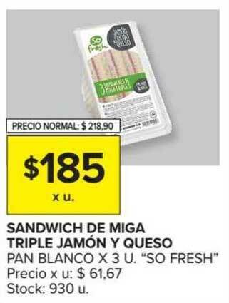 Carrefour Market Sandwich De Miga Triple Jamón Y Queso Pan Blanco oferta
