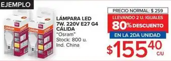 Carrefour Lámpara Led 7W. 220V E27 G4 Cálida oferta
