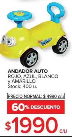 Carrefour Andador Auto Rojo, Azul, Blanco Y Amarillo oferta