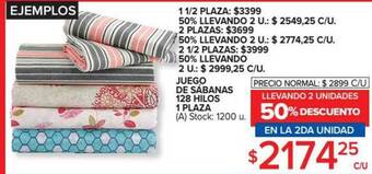 Carrefour Juego De Sábanas 128 Hilos 1 Plaza oferta