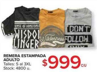 Carrefour Remera Estampada Adulto oferta
