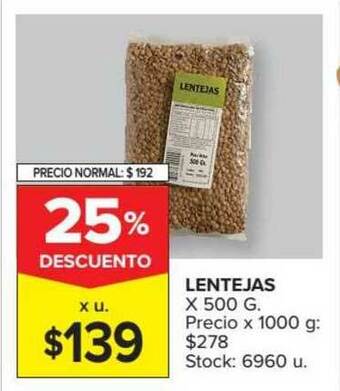 Carrefour Lentejas x 500g oferta