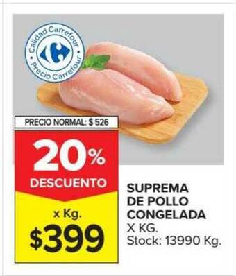 Carrefour Suprema De Pollo Congelada oferta