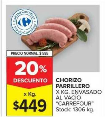 Carrefour Chorizo Parrillero oferta