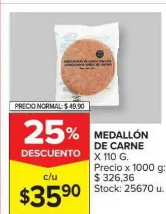 Carrefour Medallón De Carne x 110g oferta