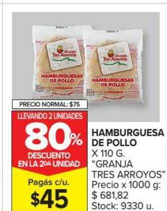Carrefour Hamburguesa De Pollo X 110g oferta