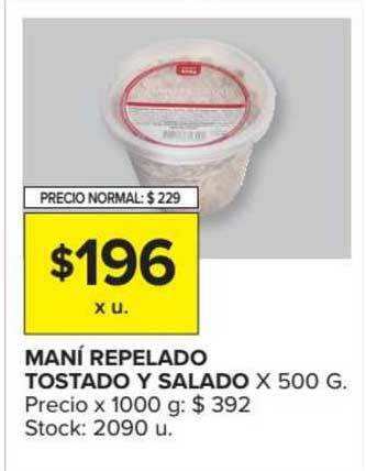Carrefour Maní Repelado Tostado Y Salado x 500g oferta