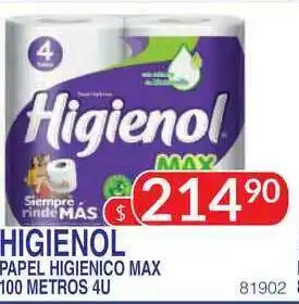 Masivos Higienol Papel Higienico Max 100 Metros 4u oferta