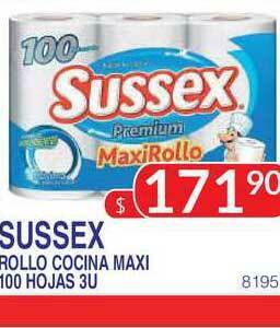 Masivos Sussex Rollo Cocina Maxi 100 Hojas 3u oferta