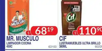 Masivos Mr. Musculo Limpiador Cocina Cif Lustramuebles Ultra Brillo 450c oferta
