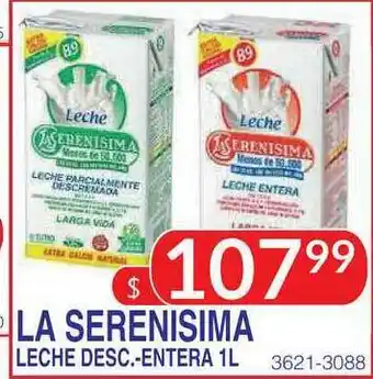 Masivos La Serenisima Leche Desc.-entera 1l oferta