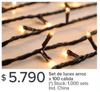 Carrefour Set de luces arroz x 100 cálida oferta