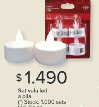 Carrefour Set vela led a pila oferta