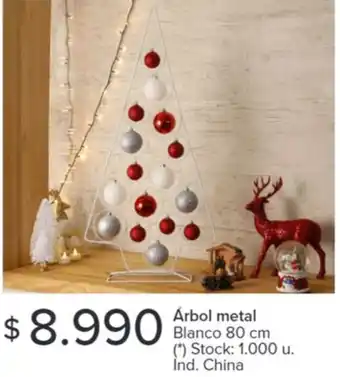Carrefour Árbol metal Blanco 80 cm oferta