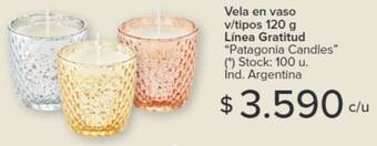 Carrefour Vela en vaso v/tipos 120 g Línea Gratitud oferta