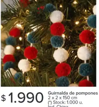 Carrefour Guirnalda de pompones 2 x 2 x 150 cm oferta