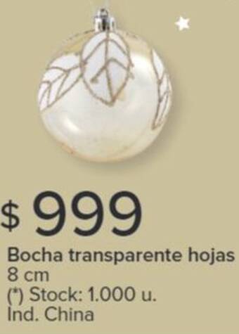 Carrefour Bocha transparente hojas 8 cm oferta
