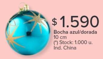 Carrefour Bocha azul/dorada 10 cm oferta