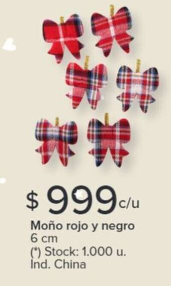 Carrefour Moño rojo y negro 6 cm oferta