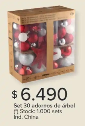 Carrefour Set 30 adornos de árbol oferta