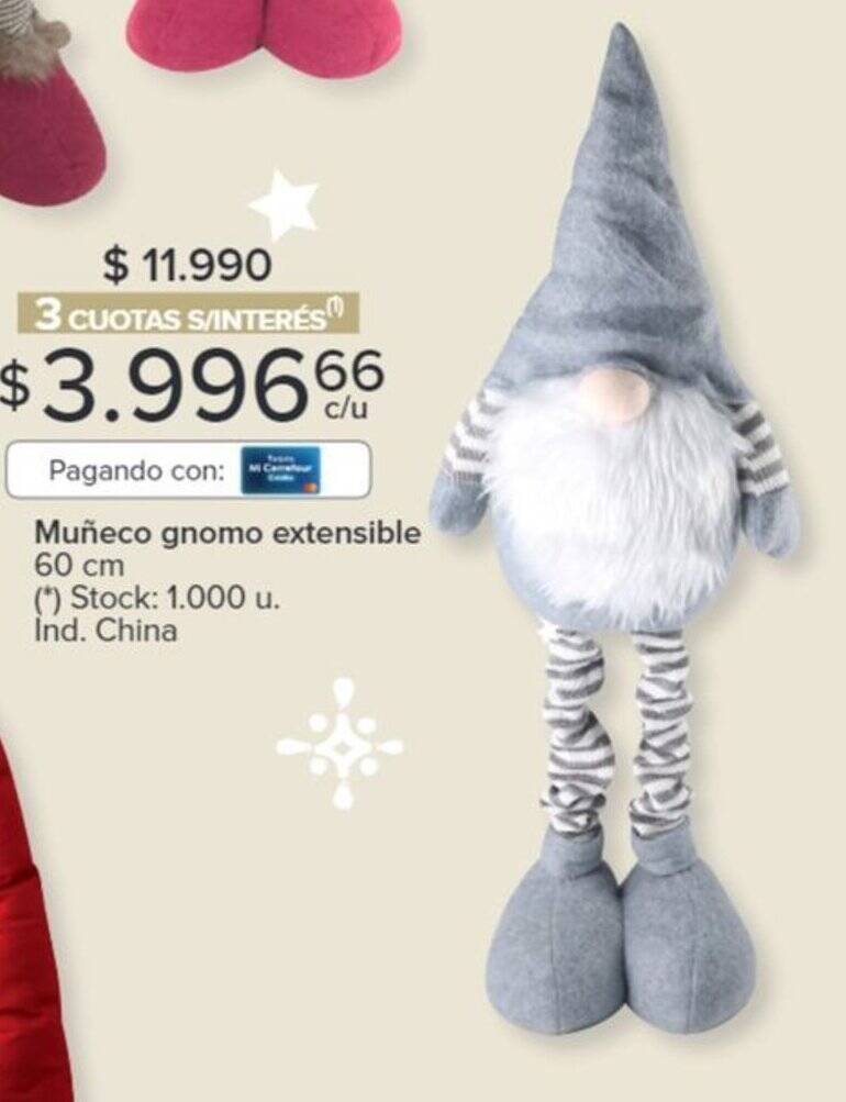 Muñeco gnomo extensible 60 cm oferta en Carrefour