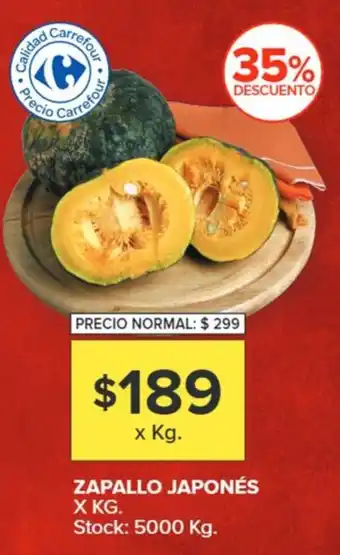 Carrefour ZAPALLO JAPONÉS X KG oferta
